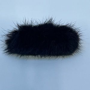 Handmade Alaska Native Barrette Black Fox Fur